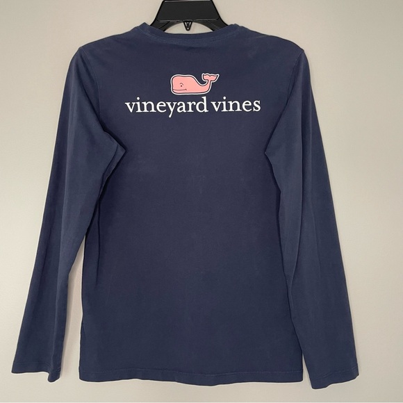 Vineyard Vines Navy Blue Long Sleeve T-Shirt Size Medium 12-14 - Picture 2 of 8